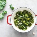 cooked kale with garlic