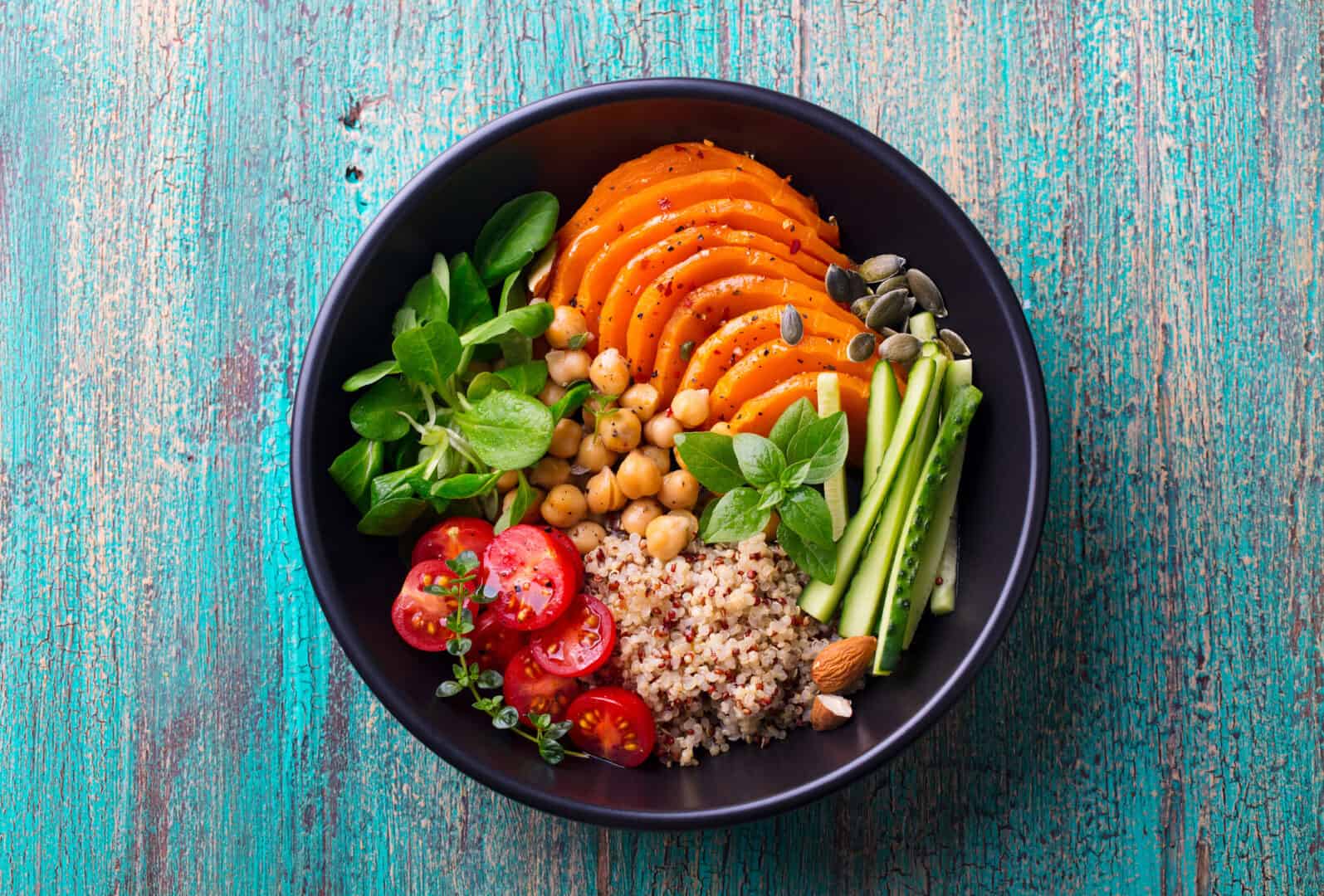 veggie power bowl with roasted squash