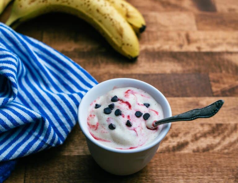 banana ice cream with chocolate chips
