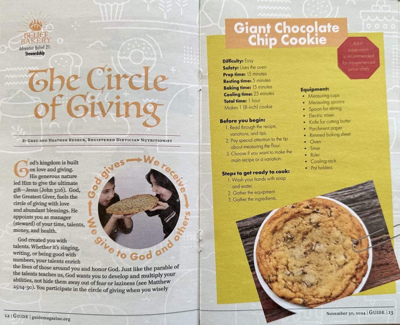 Photo of the November 30 issue of Guide magazine featuring this recipe