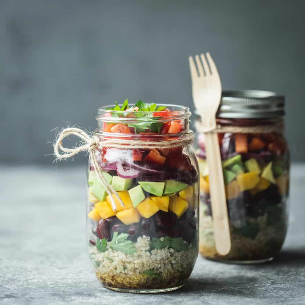 plant-based meal prep mason jar salads